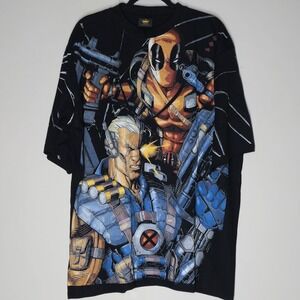 Marvel Deadpool And Cable AOP Modern Reprint T-shirt Size XXL Crown Tag